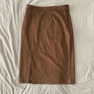 Suede Brown Midi Skirt